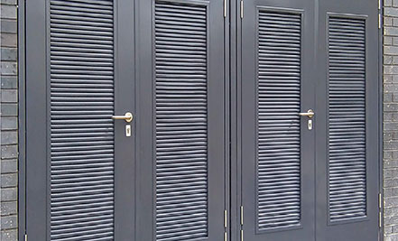 Custom made double personnel garage doors